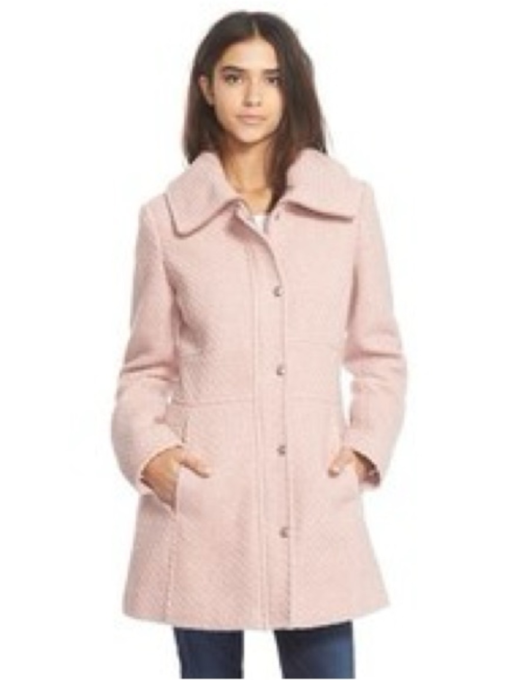 Jessica Simpson textured pink wool blend for n flare winter coat sz 1x / 16